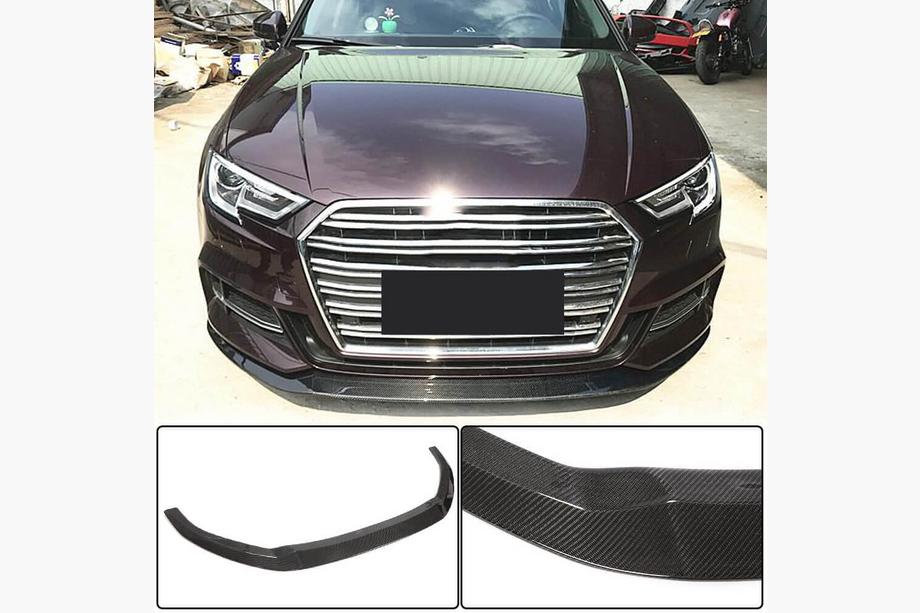 Audi A3 2012–2020 Frontsplitter-läpp Lip V3 (för S-Line Sedan 2017-2020, kolfiber) Image