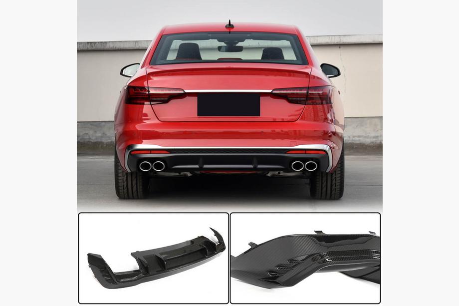 Audi A4 B10 2024– Bakre stötfångardiffuser V1 (för S-Line, kolfiber) Image