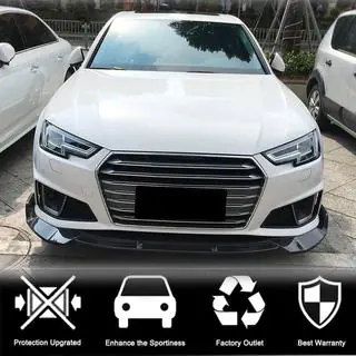 Frontläpp till stötfångaren Lip V1 (för S-Line Sedan 2015-2019, kolfiber) foto 2