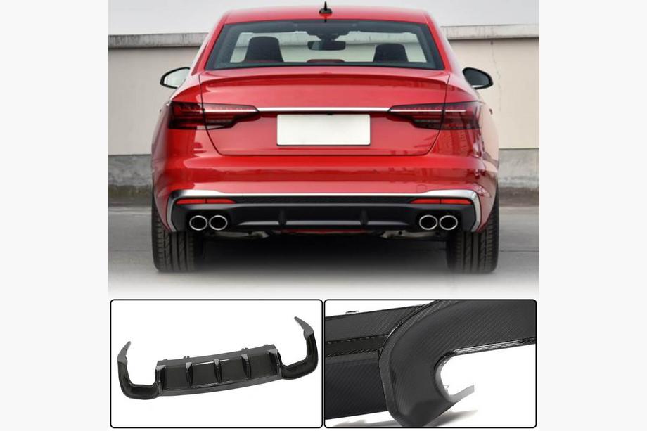 Audi A4 B10 2024– Bakre stötfångardiffusor V2 (för S-Line, kolfiber) Image