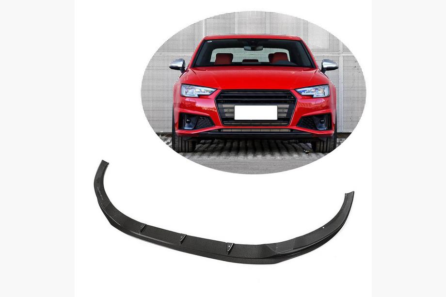 Audi A4 B9 2015–2024 Frontläpp till främre stötfångare Lip V6 (för S-Line Sedan 2015-2019, kolfiber) Image