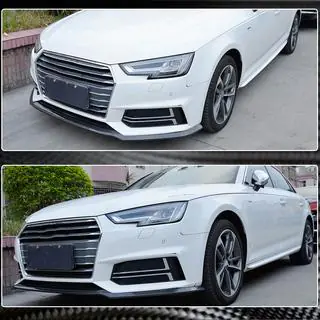 Frontläppspoiler Lip V4 (för S-Line Sedan 2015-2019, kolfiber) foto 3