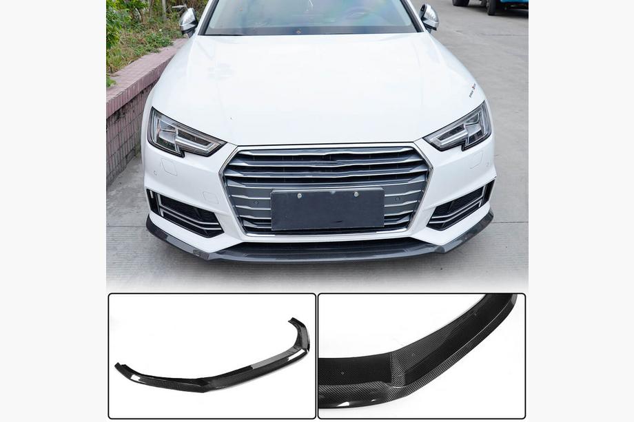 Audi A4 B9 2015–2024 Frontläppspoiler Lip V4 (för S-Line Sedan 2015-2019, kolfiber) Image