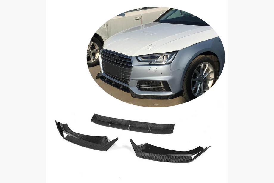 Audi A4 B9 2015–2024 Frontläpp till främre stötfångare Lip V5 (för S-Line Sedan 2015-2019, kolfiber) Image