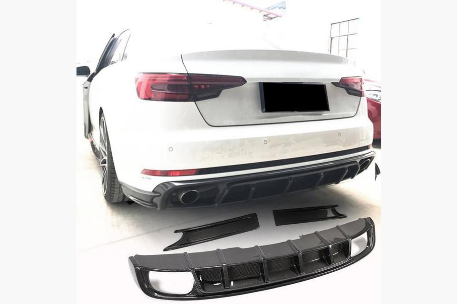 Audi A4 B9 2015–2024 Bakre stötfångardiffusor (för S4 2017-2020, kolfiber) Image