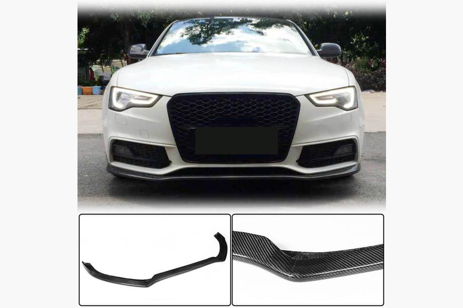 Audi A5 2007–2015 Frontläpp till stötfångare Lip V1 (för S-Line 2012-2015, kolfiber) Image