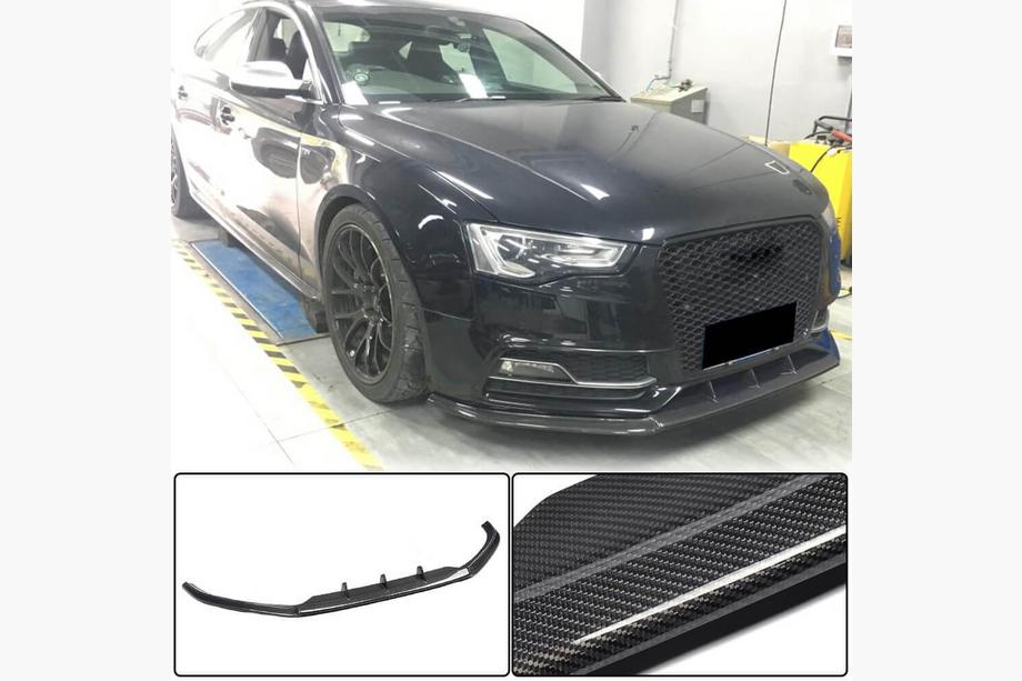 Audi A5 2007–2015 Frontläpp till stötfångare Lip V3 (för S-Line 2012-2015, kolfiber) Image