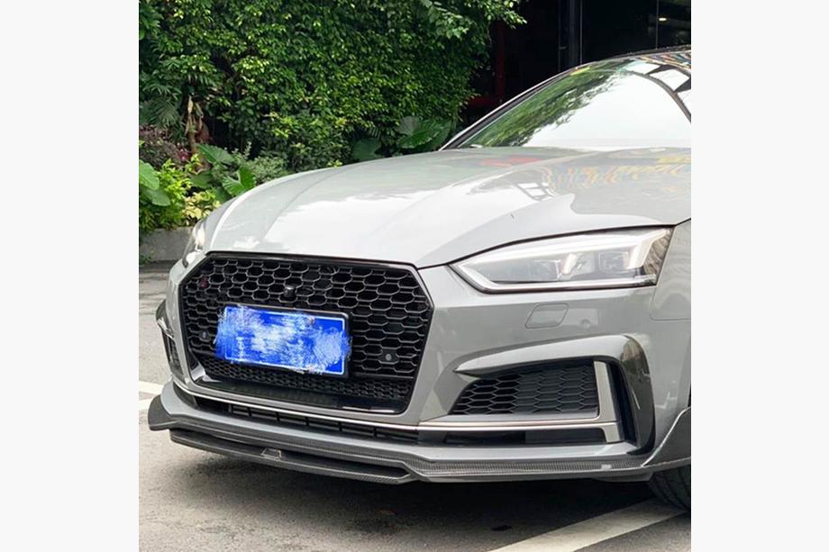 Audi A5 2016–2025 Frontläpp till främre stötfångaren Lip V2 (för S-Line 2021-2025, kolfiber) Image