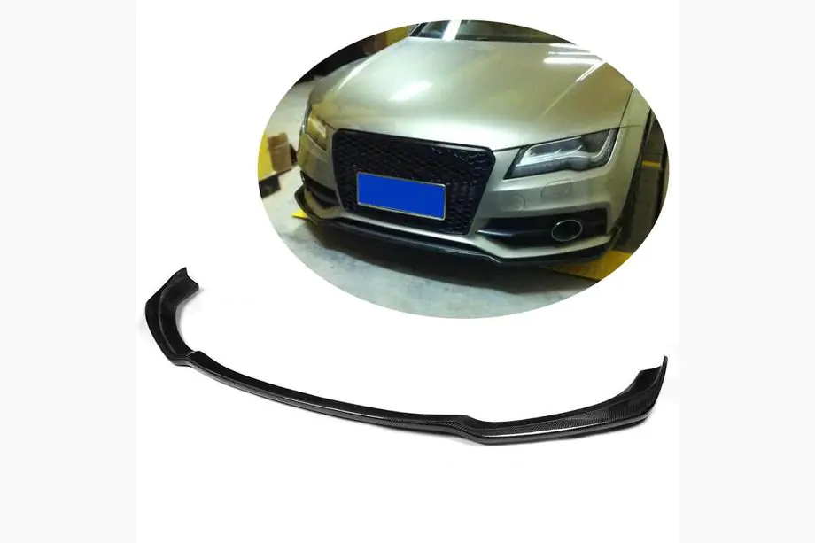 Audi A7 2010–2018 Frontläpp spoiler till främre stötfångaren Lip V1 (för S-Line, 2010-2014, kolfiber) Image
