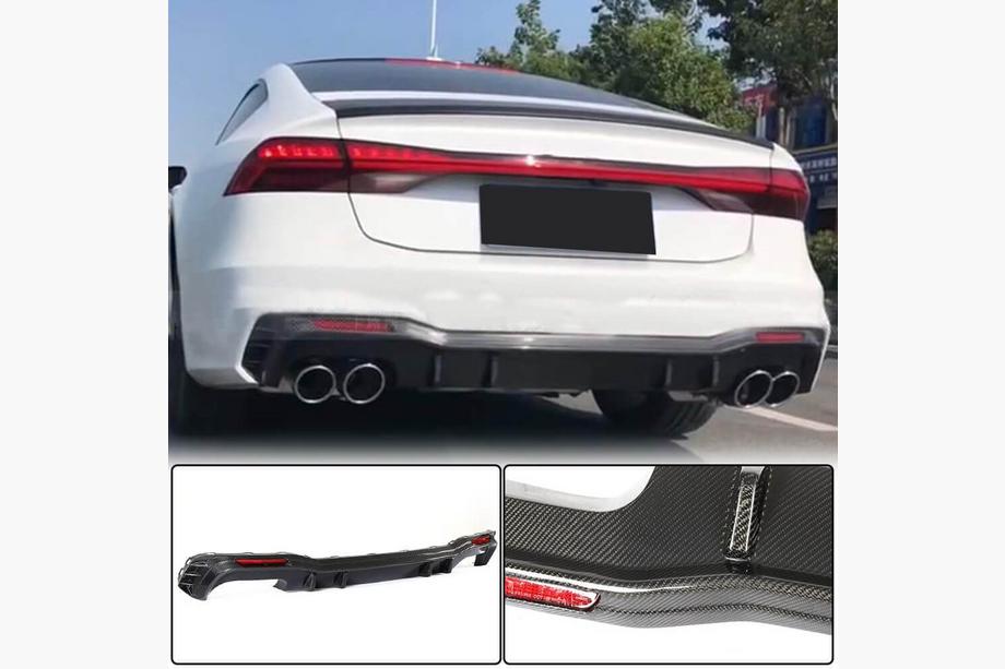 Audi A7 2018– Bakre stötfångardiffusor (för S-Line 2018-2022, kolfiber) Image