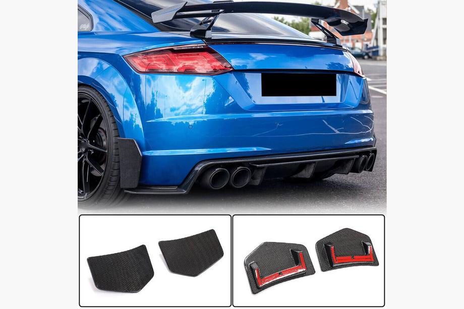 Audi TT 2014–2023 Flap-tillägg till bakre stötfångare (för S-line/TTS/TTRS, 2014-2019, Kolfiber) Image