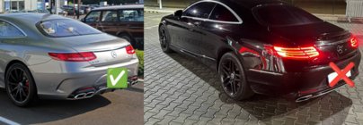Mercedes S-class C217 Coupé 2014–2020 Bakre diffuser med avgastips Silver (2018-2020) foto 4