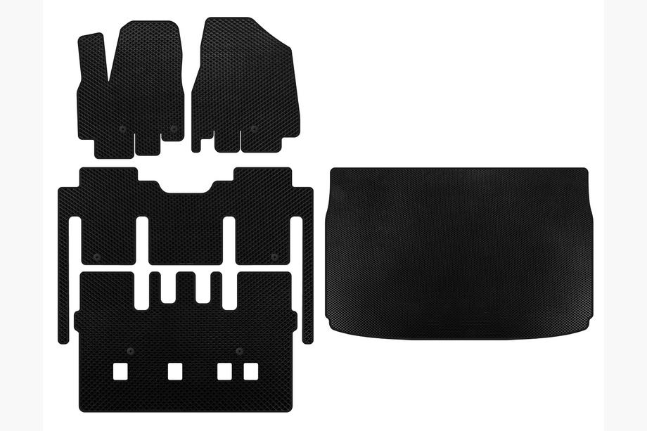 Kia Sedona 2014–2020 EVA bilmattor (komplett kupésats, 8-sits, svart) Image