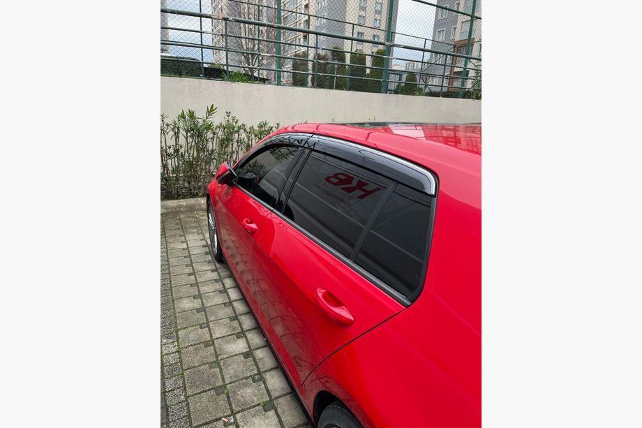 Volkswagen Golf 6 2008–2014 Vindavvisare för fönster med kromlist HB (4 st, Sunplex Steinless) Image