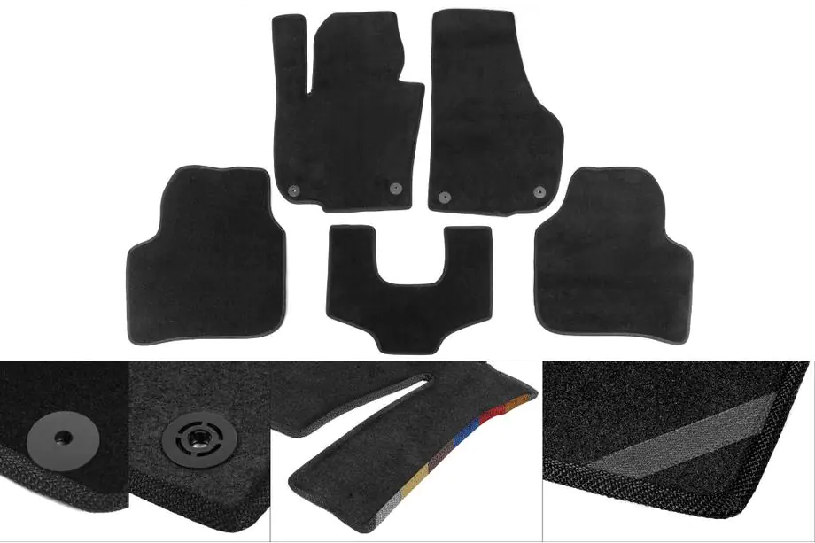 Hongqi E-HS9 2020– Premium textilmattor (svarta) Image