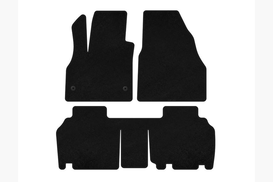 Renault Kangoo 2008–2020 Premium textilmattor (2 rader, 5-dörrars/7-sits, svarta) Image