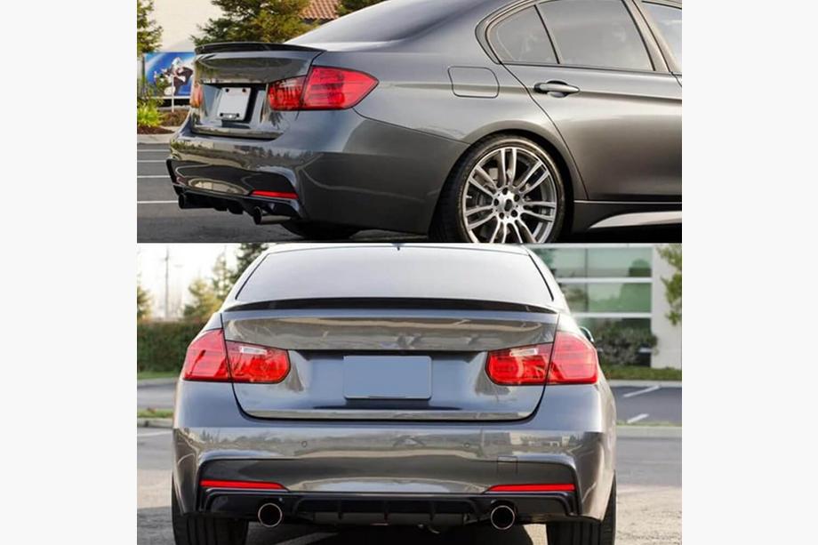 BMW 3-serien F30/F31 2012–2019 Bakluckespoiler Svart högglans ABS (SD) Foto 2