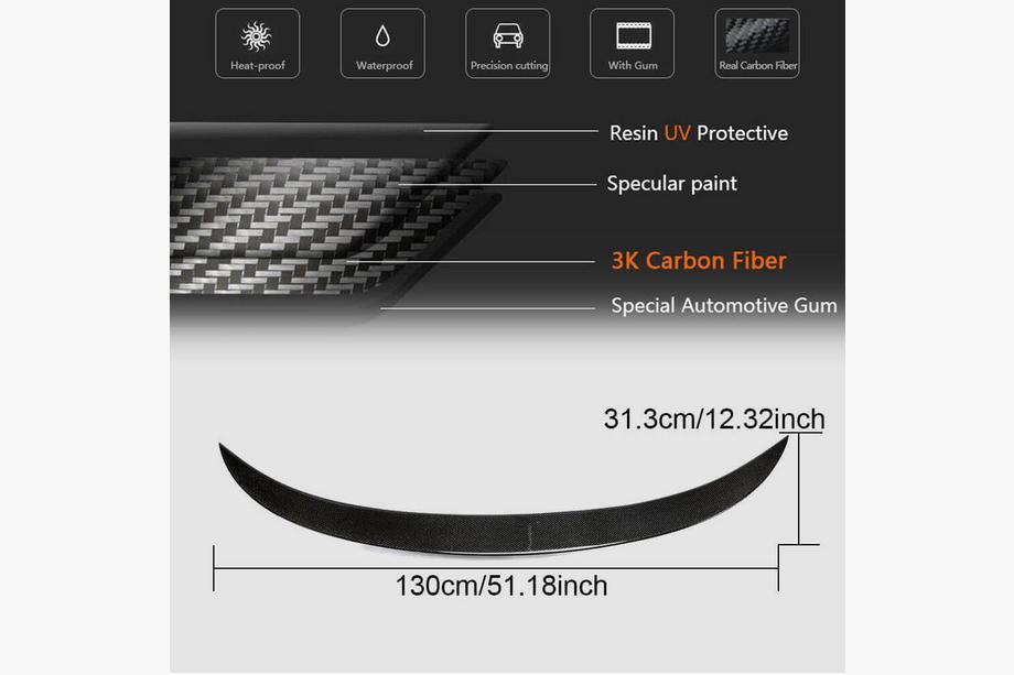 BMW 6-serien F12/F13/F06 2011–2018 Bakluckespoiler Carbon V5 (för F06/F13) Foto 5