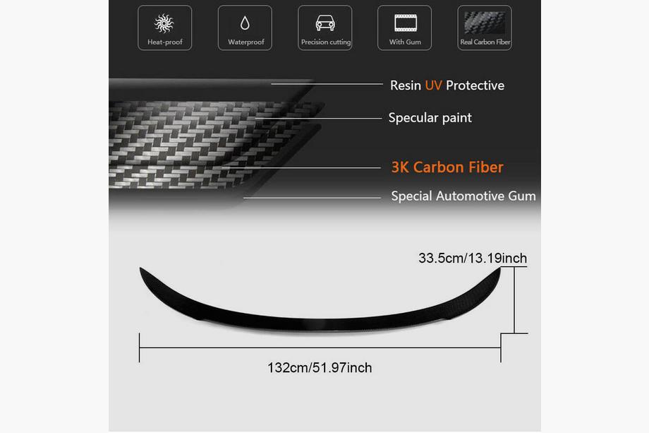BMW 6-serien F12/F13/F06 2011–2018 Bagageluckespoiler FRP V7 (för F12) Foto 7