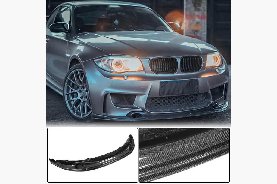 BMW 1-serie E81/E82/E87/E88 2004–2011 Frontspoilerläpp Lip V2 (för 1M E82, kolfiber) Image