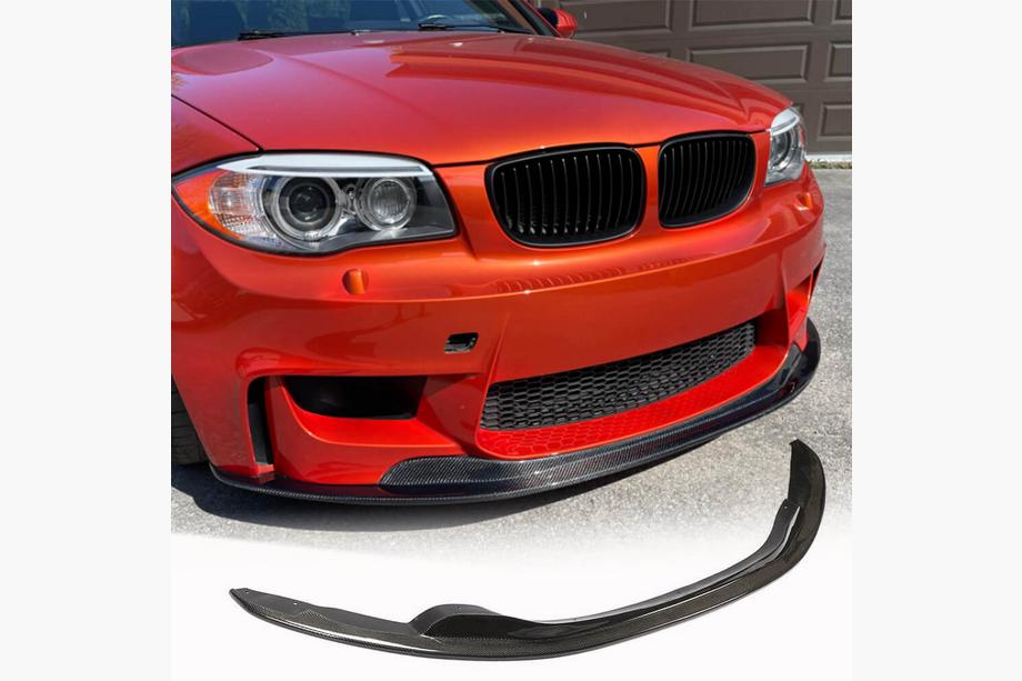 BMW 1-serie E81/E82/E87/E88 2004–2011 Frontläpp till stötfångaren Lip V1 (för 1M E82, kolfiber) Image