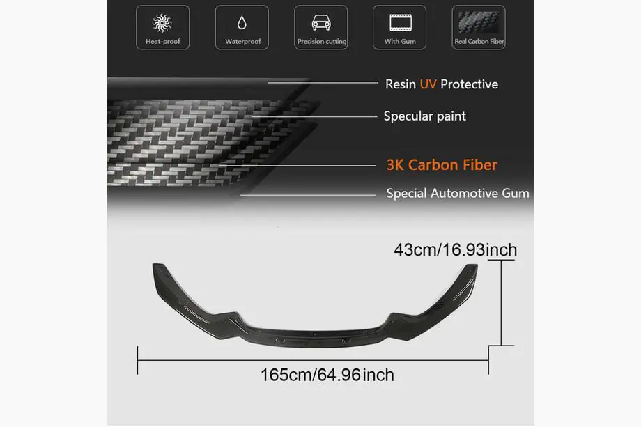 BMW 1-serien F20/F21 2011–2019 Frontspoilerläpp Lip V1 (för M-Sport 2015-2019, kolfiber) Foto 5