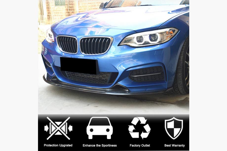 BMW 2-serien F22/F23 2014–2021 Främre läppspoiler V1 till främre stötfångare (för F22/F23 M-Sport, kolfiber) Foto 2