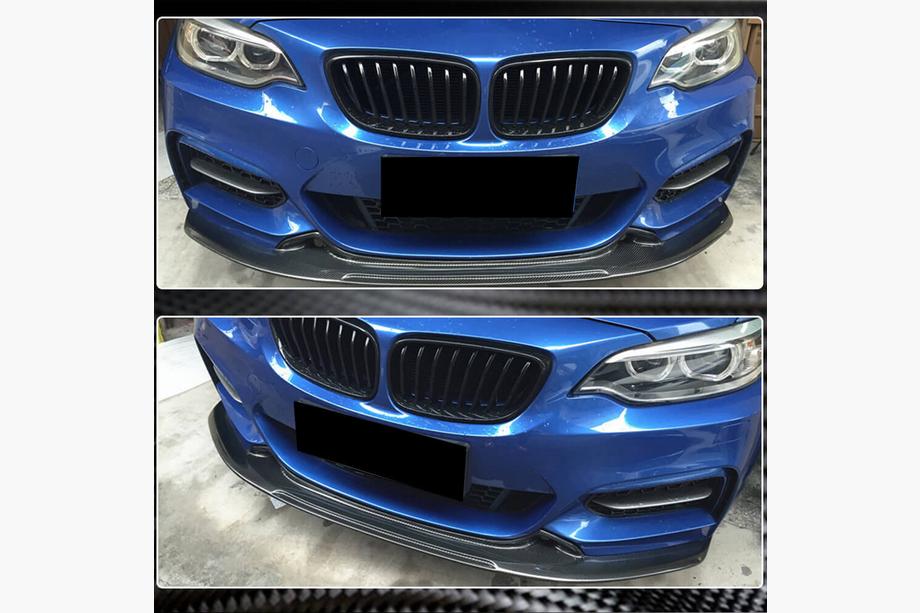 BMW 2-serien F22/F23 2014–2021 Främre läppspoiler V1 till främre stötfångare (för F22/F23 M-Sport, kolfiber) Foto 3