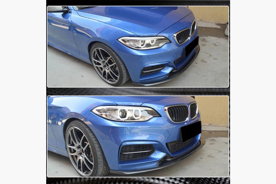 BMW 2-serien F22/F23 2014–2021 Främre läppspoiler V1 till främre stötfångare (för F22/F23 M-Sport, kolfiber) Foto 4