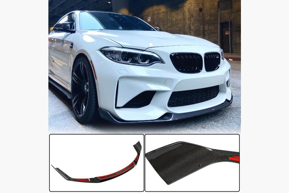 BMW 2-serien F22/F23 2014–2021 Frontläpp Lip V4 (för F87 M2 Competition, kolfiber) Image