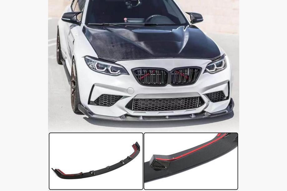 BMW 2-serien F22/F23 2014–2021 Frontläpp till stötfångare Lip V5 (för F87 M2 Competition, kolfiber) Image