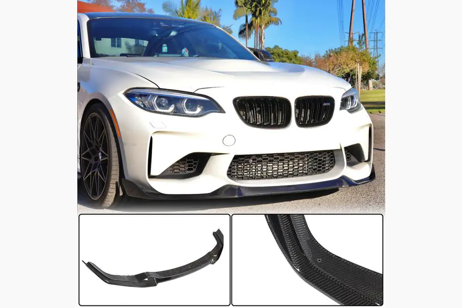 BMW 2-serien F22/F23 2014–2021 Frontläpp till stötfångare Lip V4 (för F87 M2, kolfiber) Image