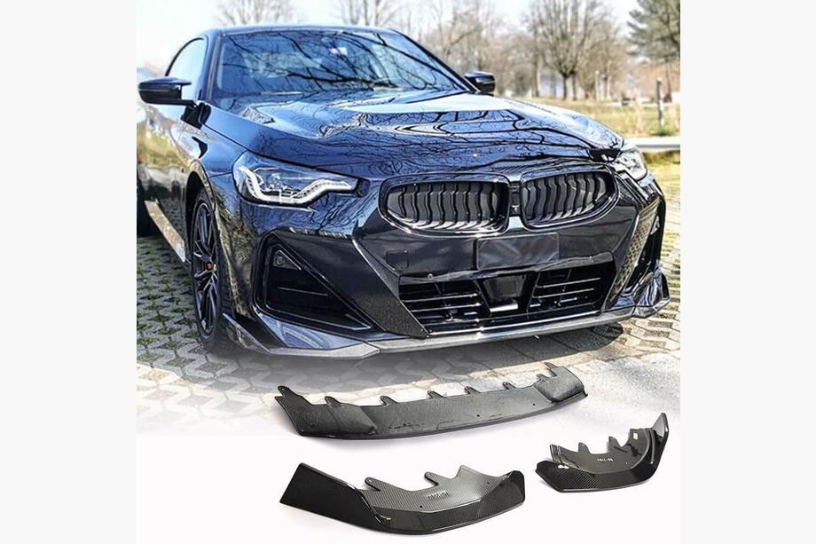 BMW 2-serie G42 2021– Frontläpp Lip till främre stötfångare (för M-Sport, kolfiber) Image
