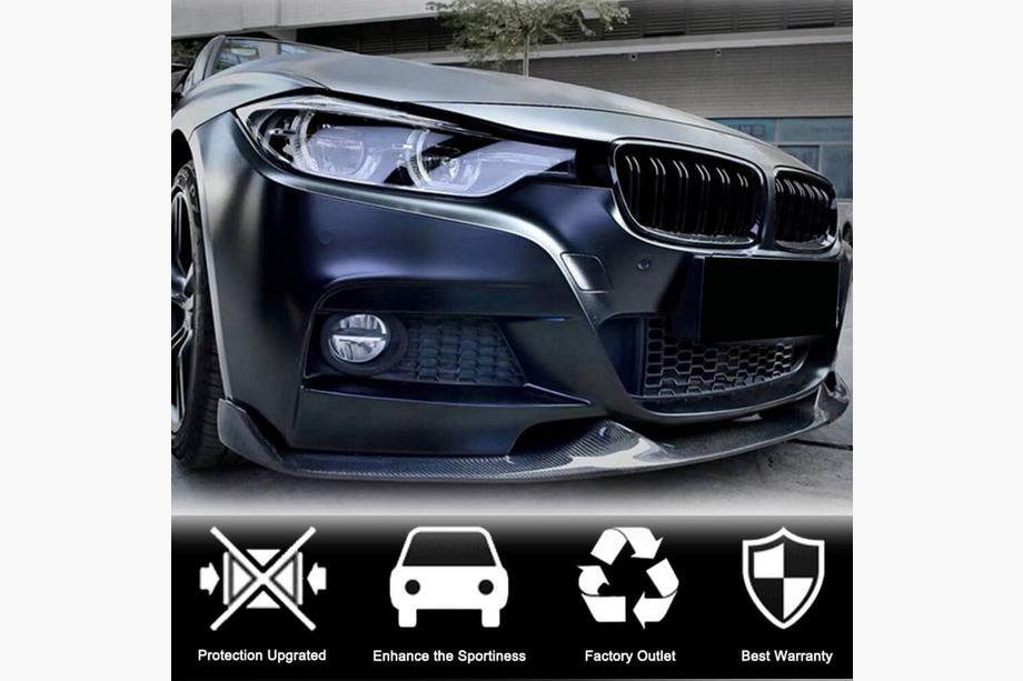 BMW 3-serien F30/F31 2012–2019 Frontläpp till stötfångare Lip Mad-Style (för F30 M-Sport, kolfiber) Foto 2