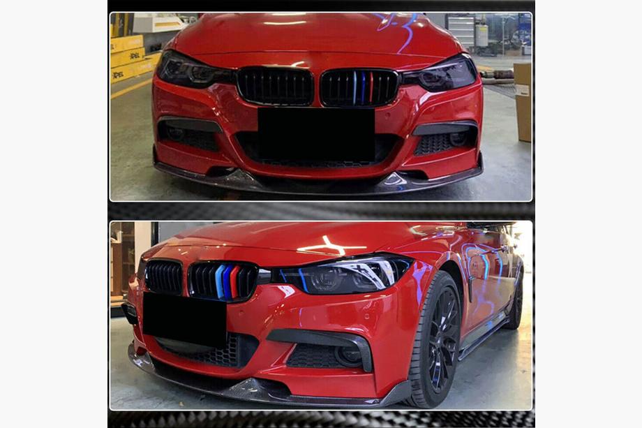 BMW 3-serien F30/F31 2012–2019 Frontläpp till stötfångare Lip Mad-Style (för F30 M-Sport, kolfiber) Foto 3