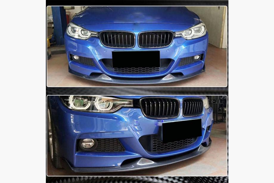 BMW 3-serien F30/F31 2012–2019 Frontläpp till stötfångare Lip Mad-Style (för F30 M-Sport, kolfiber) Foto 4