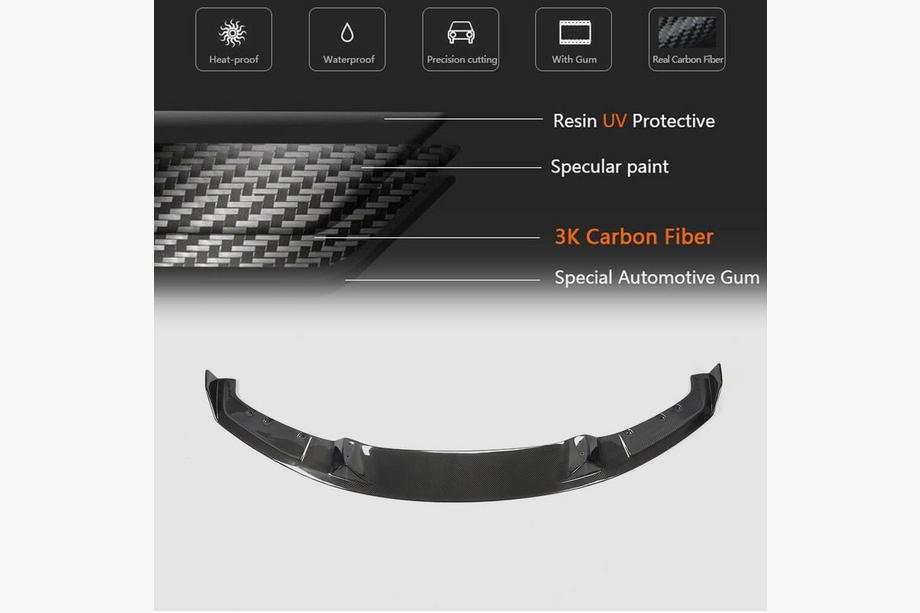 BMW 3-serien F30/F31 2012–2019 Frontläpp till stötfångare Lip Mad-Style (för F30 M-Sport, kolfiber) Foto 5