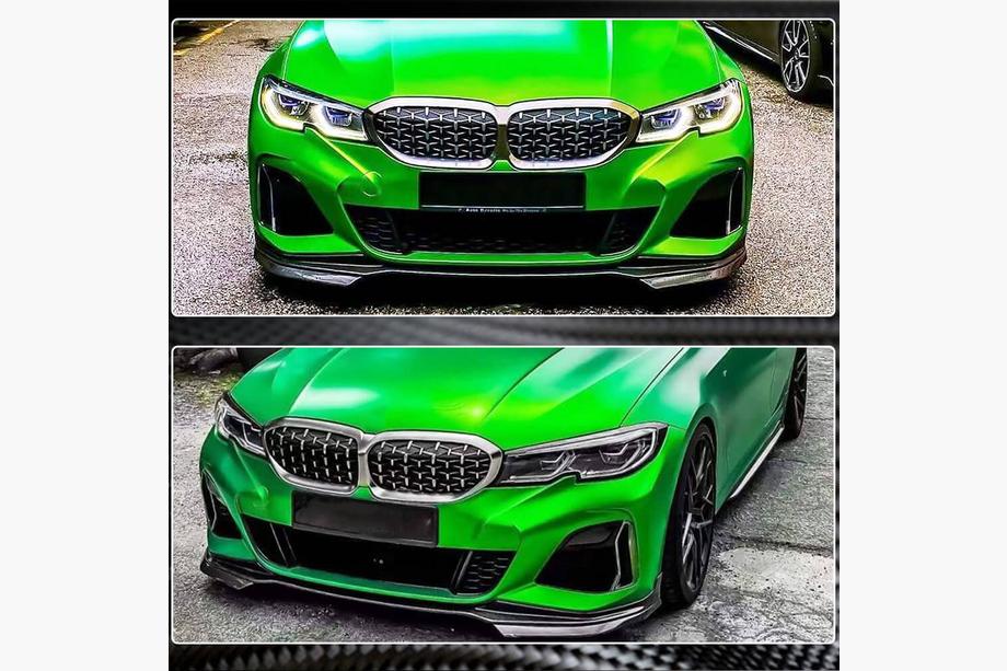 BMW 3-serien G20/G21 2018– Frontsplitter Lip V3 (för M-Sport 2018-2022, kolfiber) Foto 3