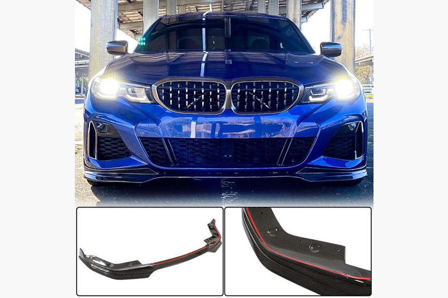 BMW 3-serien G20/G21 2018– Frontsplitter Lip V3 (för M-Sport 2018-2022, kolfiber) Foto 5