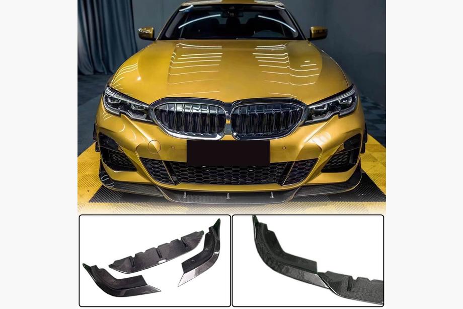 BMW 3-serien G20/G21 2018– Frontsplitter/läpp till stötfångare Lip PD-Style (för M-Sport 2018-2022, kolfiber) Image