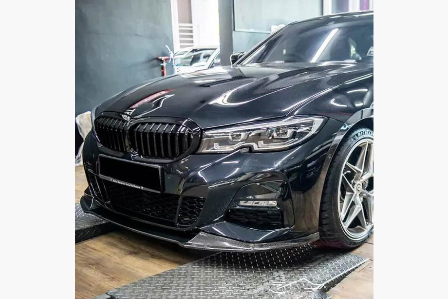 BMW 3-serien G20/G21 2018– Frontläpp Lip V5 (för M-Sport 2018-2022, kolfiber) Foto 3