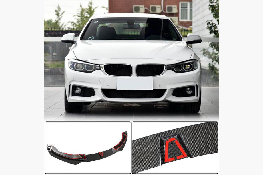 BMW 4-serie F32/F33/F36 2012–2020 Främre läppspoiler till stötfångare Lip V2 (för M-Sport, kolfiber) Image