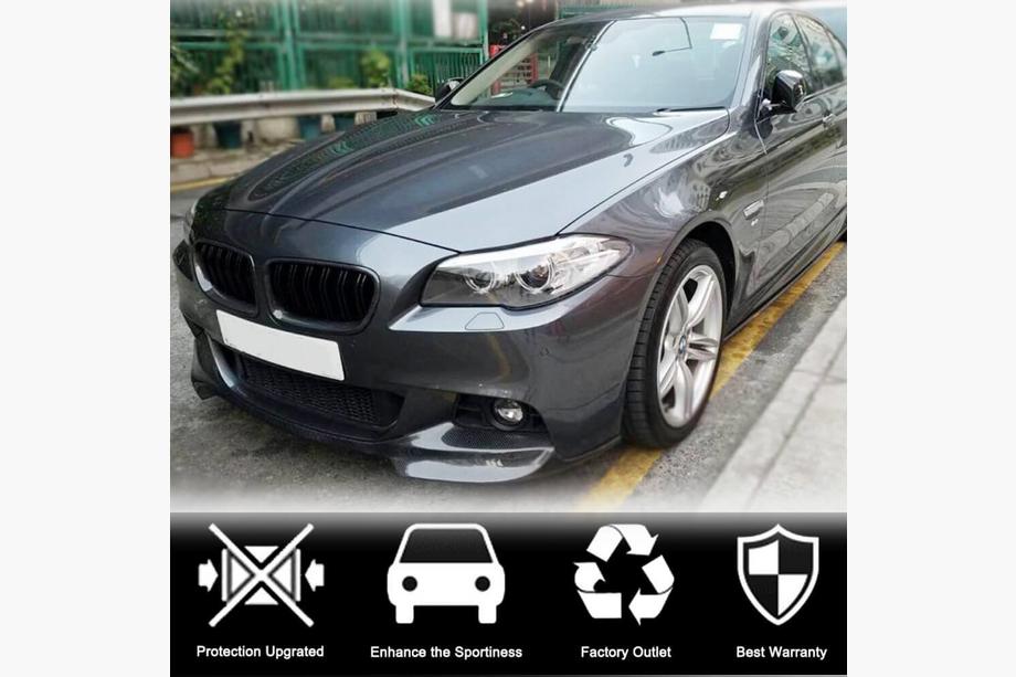 BMW 5-serien F10/F11 2010–2016 Frontläpp till stötfångare Lip V1 (för F10 M-Sport, kolfiber) Foto 2