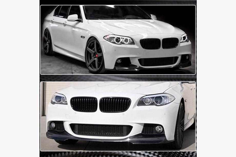BMW 5-serien F10/F11 2010–2016 Frontläpp till stötfångare Lip V1 (för F10 M-Sport, kolfiber) Foto 4