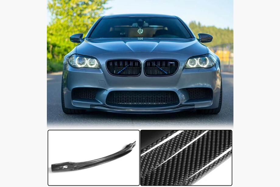BMW 5-serien F10/F11 2010–2016 Frontläpp till stötfångare Lip V4 (för F10 M5, kolfiber) Image