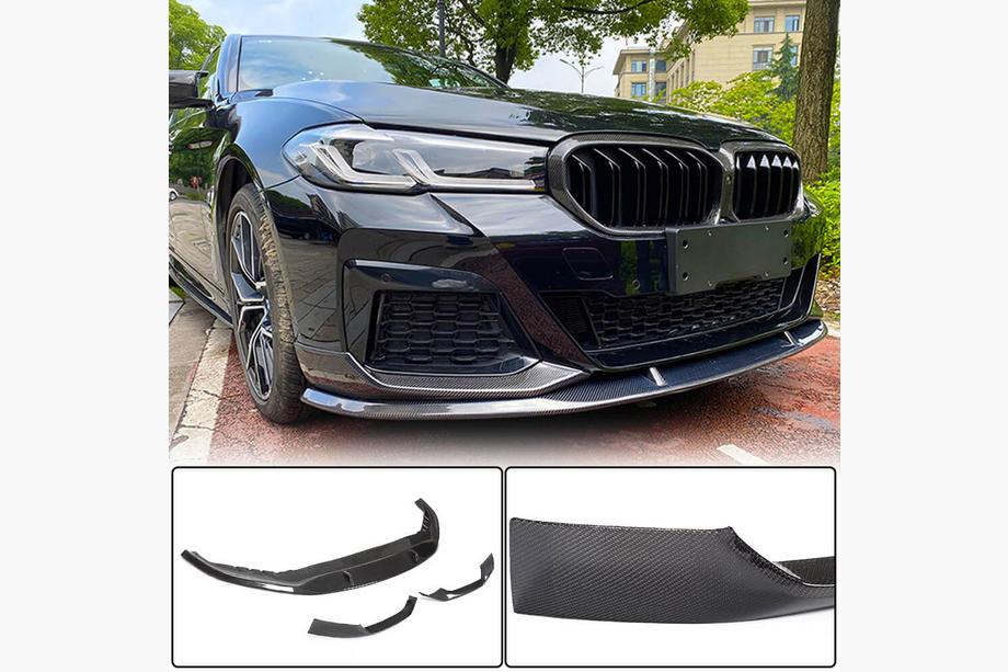 BMW 5-serien G30/G31 2017–2023 Frontläpp till främre stötfångare Lip V1 (för M-Sport 2021-2024, kolfiber) Image