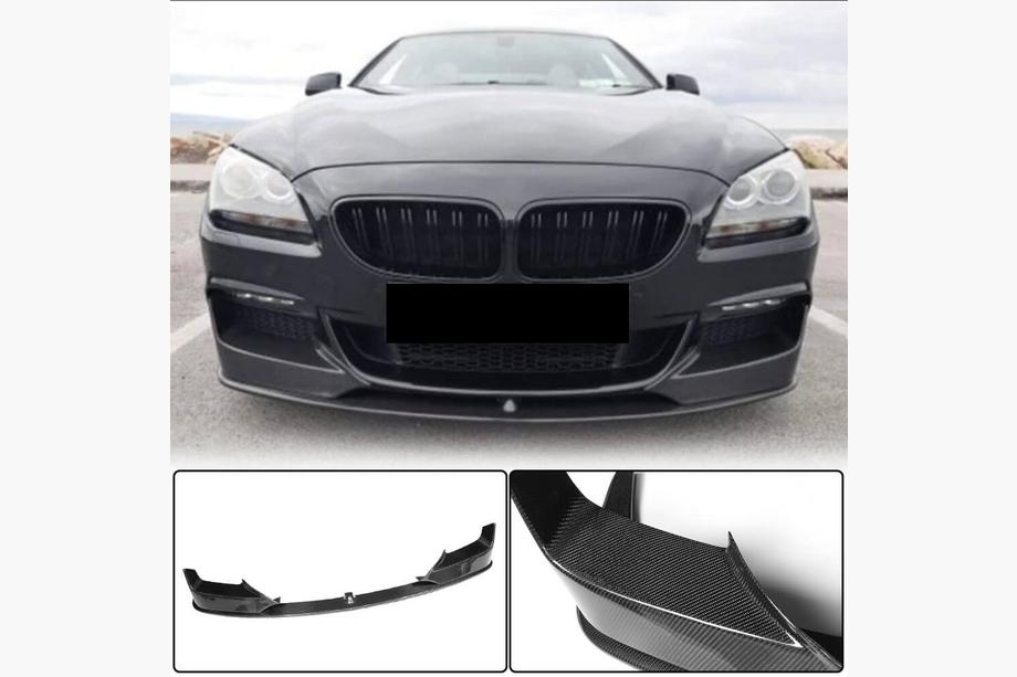 BMW 6-serien F12/F13/F06 2011–2018 Frontläpp till främre stötfångare Lip V1 (för M-Sport, kolfiber) Foto 1