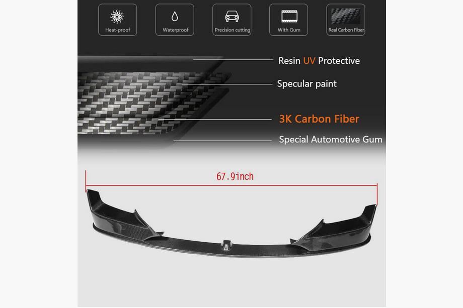 BMW 6-serien F12/F13/F06 2011–2018 Frontläpp till främre stötfångare Lip V1 (för M-Sport, kolfiber) Foto 5