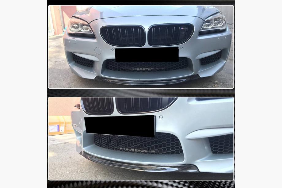 BMW 6-serien F12/F13/F06 2011–2018 Frontläpp till stötfångare Lip V2 (för M6, kolfiber) Foto 4
