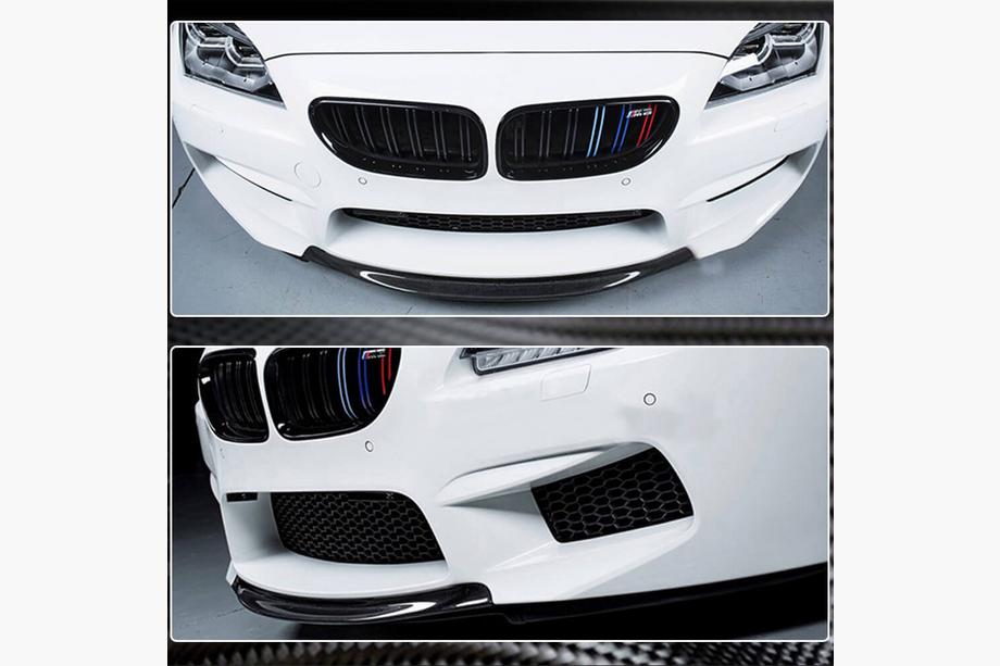 BMW 6-serien F12/F13/F06 2011–2018 Frontläpp till stötfångare Lip V2 (för M6, kolfiber) Foto 5
